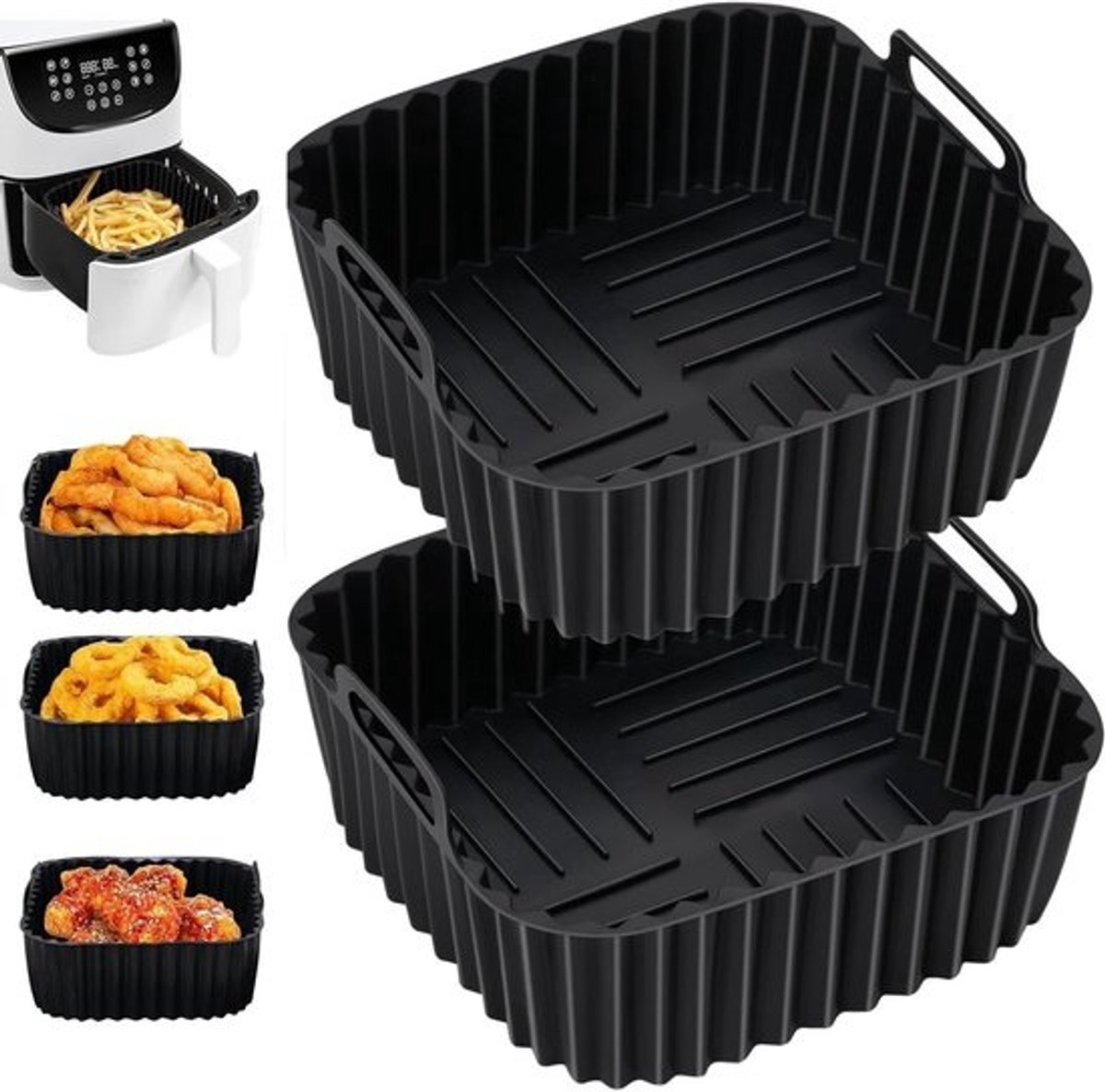 Herbruikbare Siliconen Vorm voor Airfryer - 20 x 20 cm - 2 Stuks