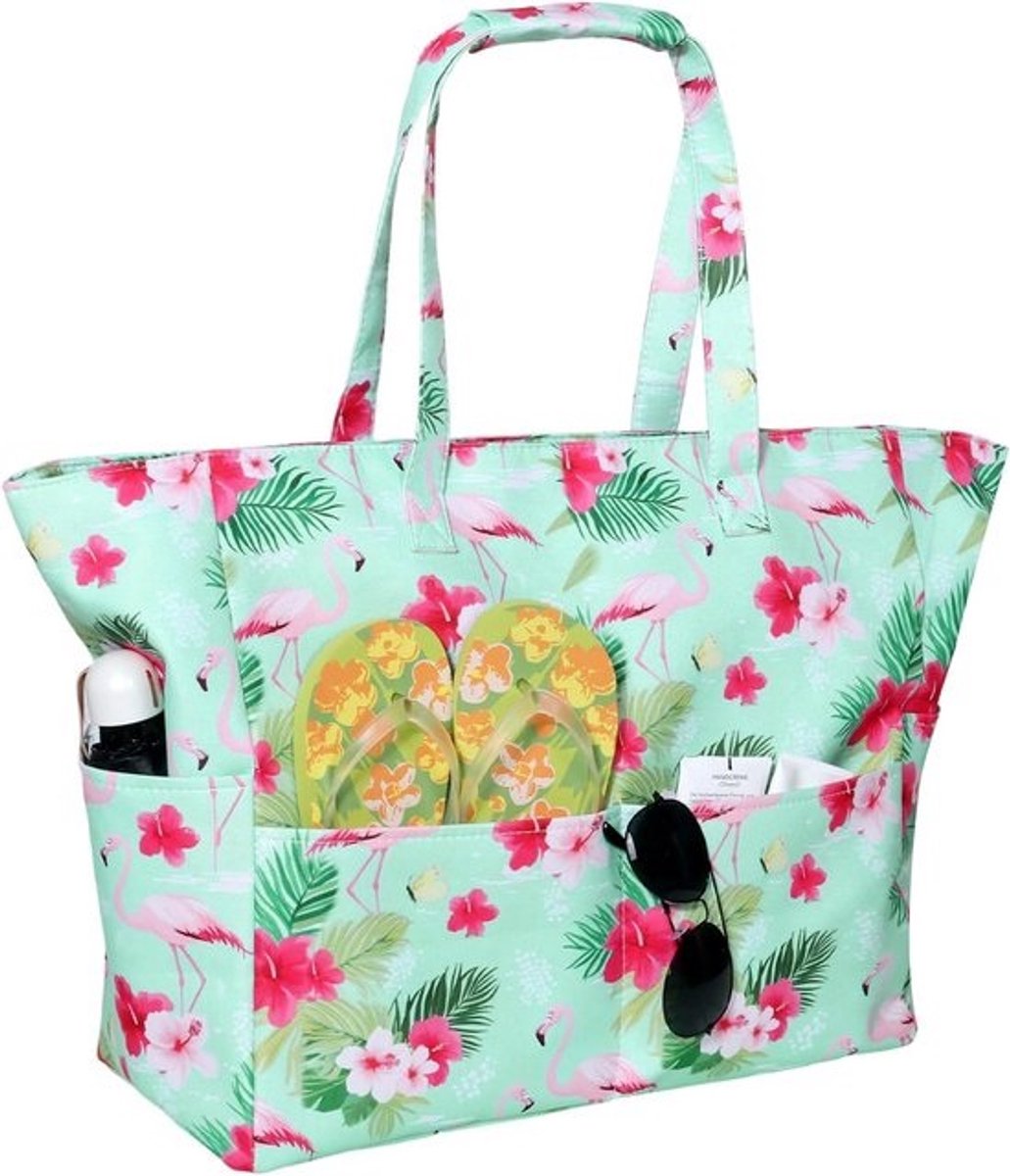 Grote strandtas voor dames - Waterdichte tas met ritssluiting voor zwembad, strand, picknick en reizen