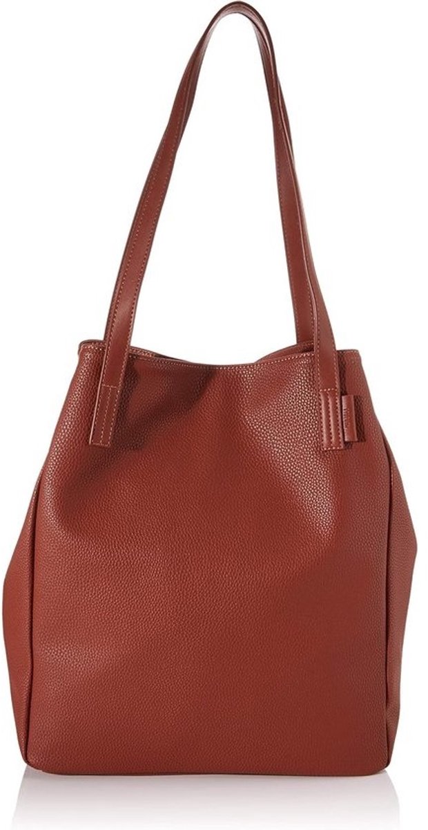 Grote Cognac Dames Shopper van Kunstleer