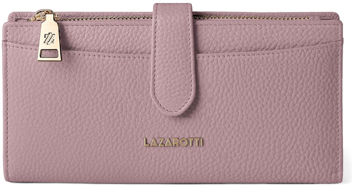 Lazarotti portemonnee Bologna Leather Wallet 20 cm Rose oud roze