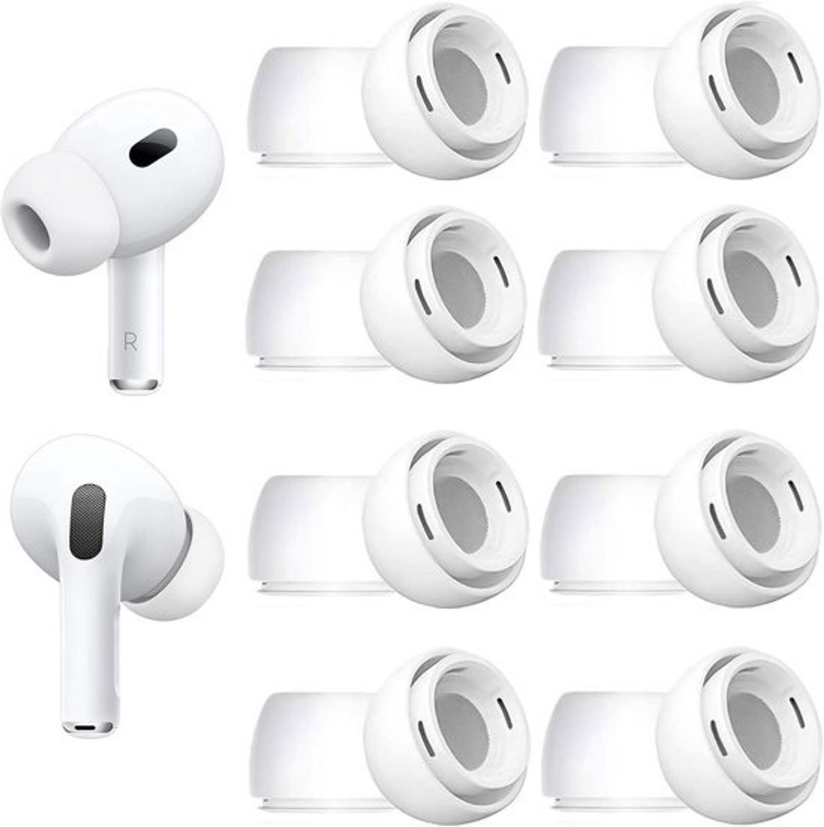 8 Paar Middelgrote Oordopjes Vervanging voor AirPods Pro 1 & 2 Generatie met Noise Cancelling