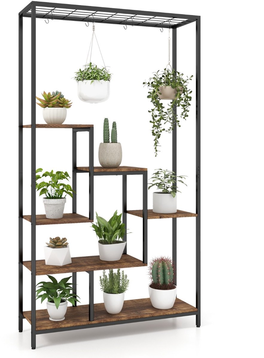 SureDeal® - Plantenrek - Vakkenkast - Binnen en Buiten - 100x30x180 cm - Tuin - Kantoor - Woonkamer - Dressoir