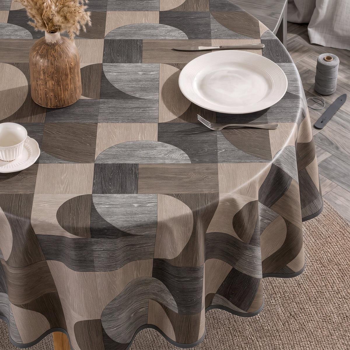 Rond Tafelzeil Pac Wood Grey - 160cm