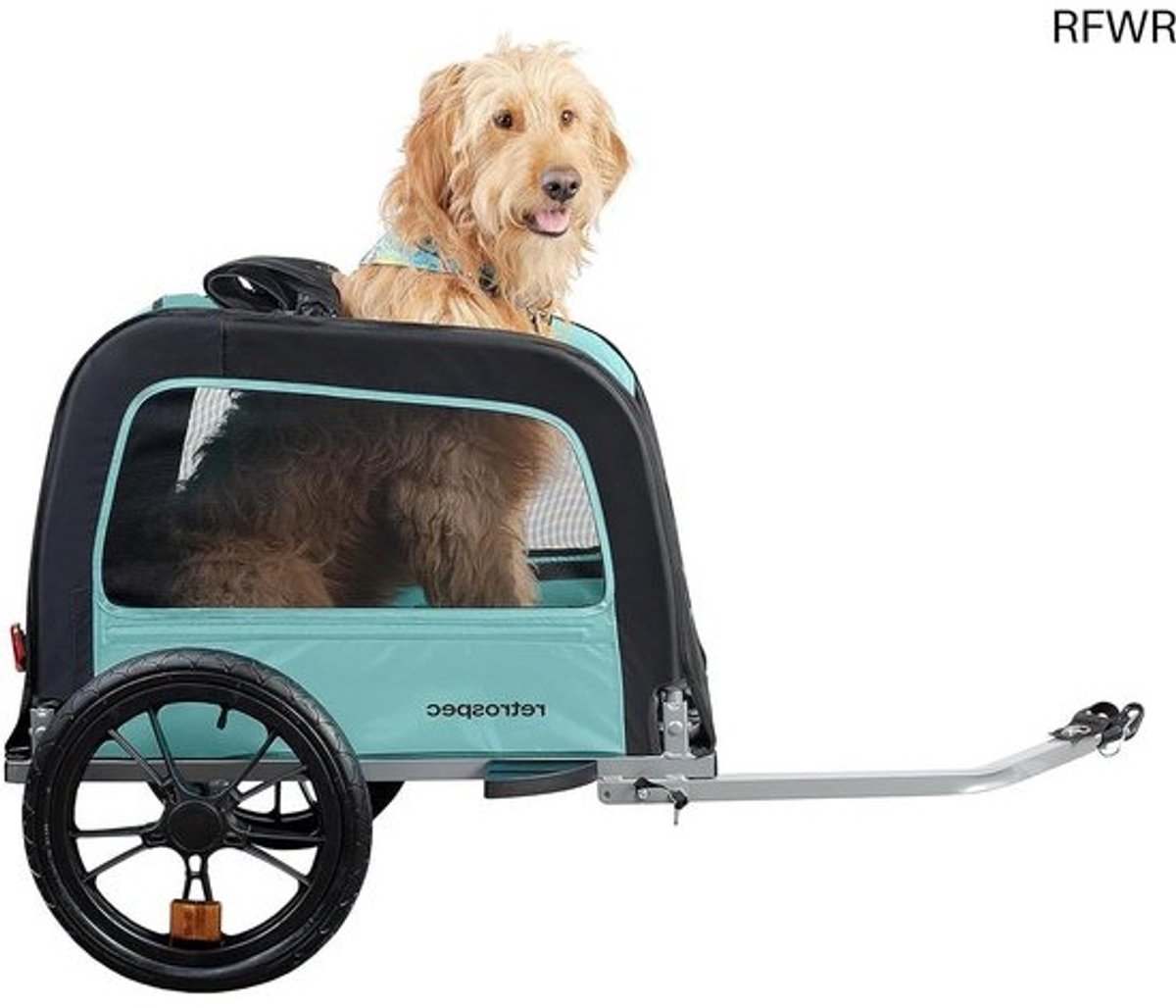 RFWR® Fietskar voor huisdieren voor kleine en middelgrote honden, opvouwbaar met antislip vloer, interne riem en 40 cm wielen