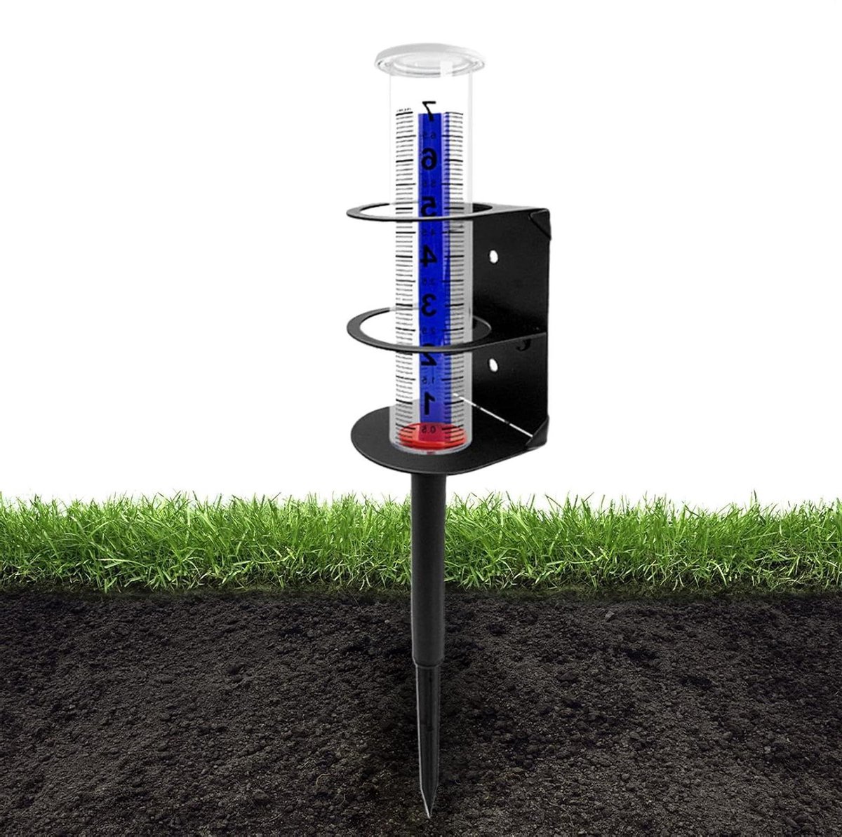 Regenmeter Buiten - Neerslagmeter Tuin - Weer Meten - Vorstbestendig Ontwerp - 21.5 cm - Transparant