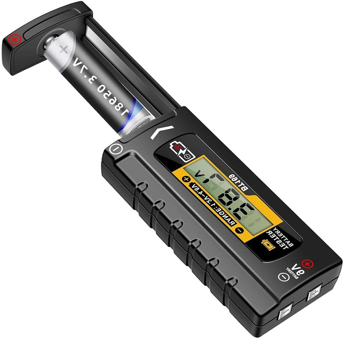 Batterijtester - Volttester Batterijmeter - Batterijen Controleren - Geen Extra Batterijen Nodig - 9.4x3.9x1.8cm - Zwart