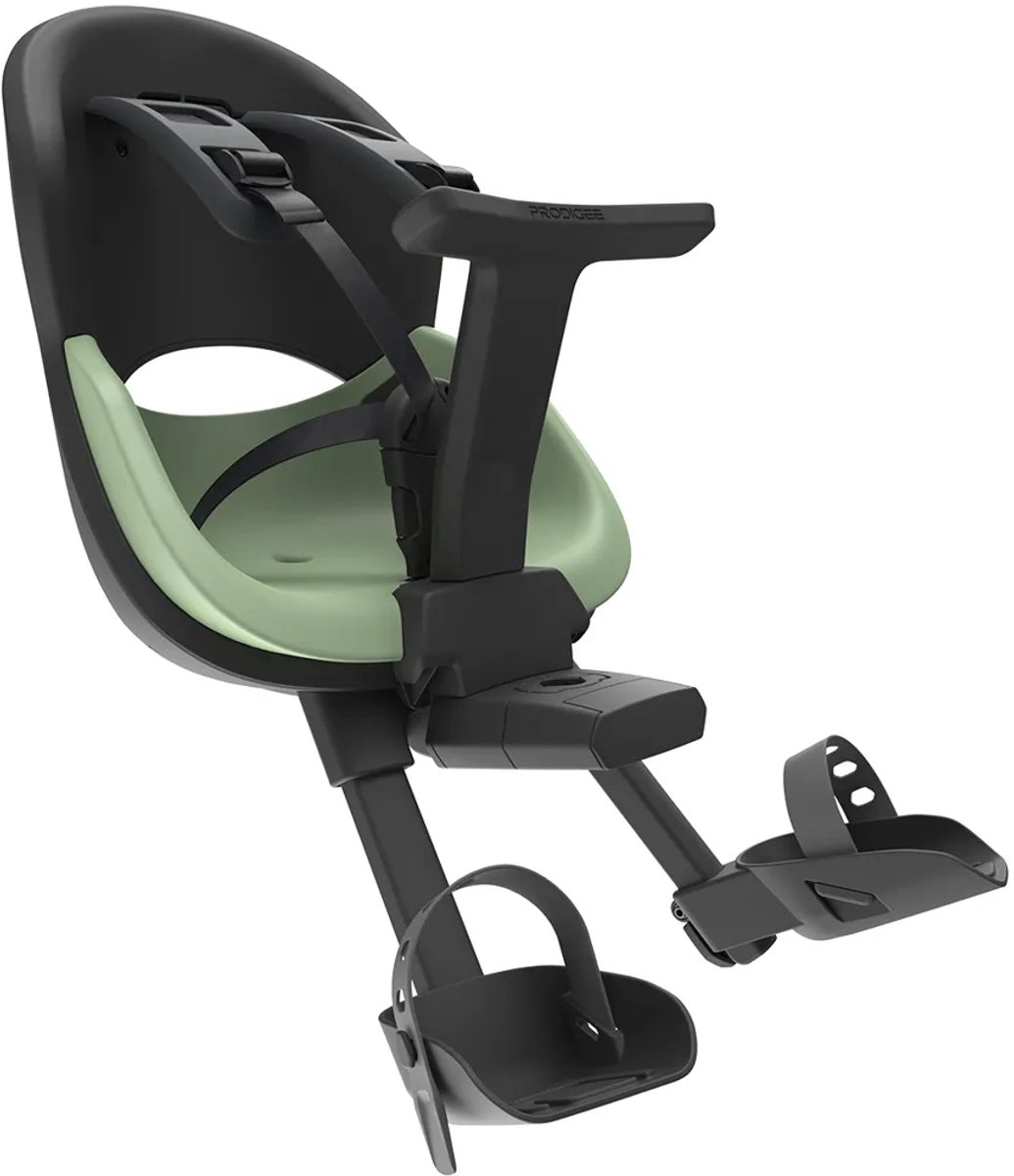 Prodigee Icon Fietsstoeltje Voor Zwart/Jade Groen – Stuurpenbevestiging – 9-15 kg – Verstelbare 5-Puntsgordel