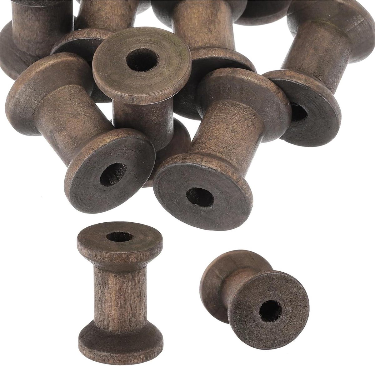 Houten Lege Spoelen - Draad Klosen Weven - Ambachten Borduren - Solide Constructie Glad - 150 stuks - Donkerbruin