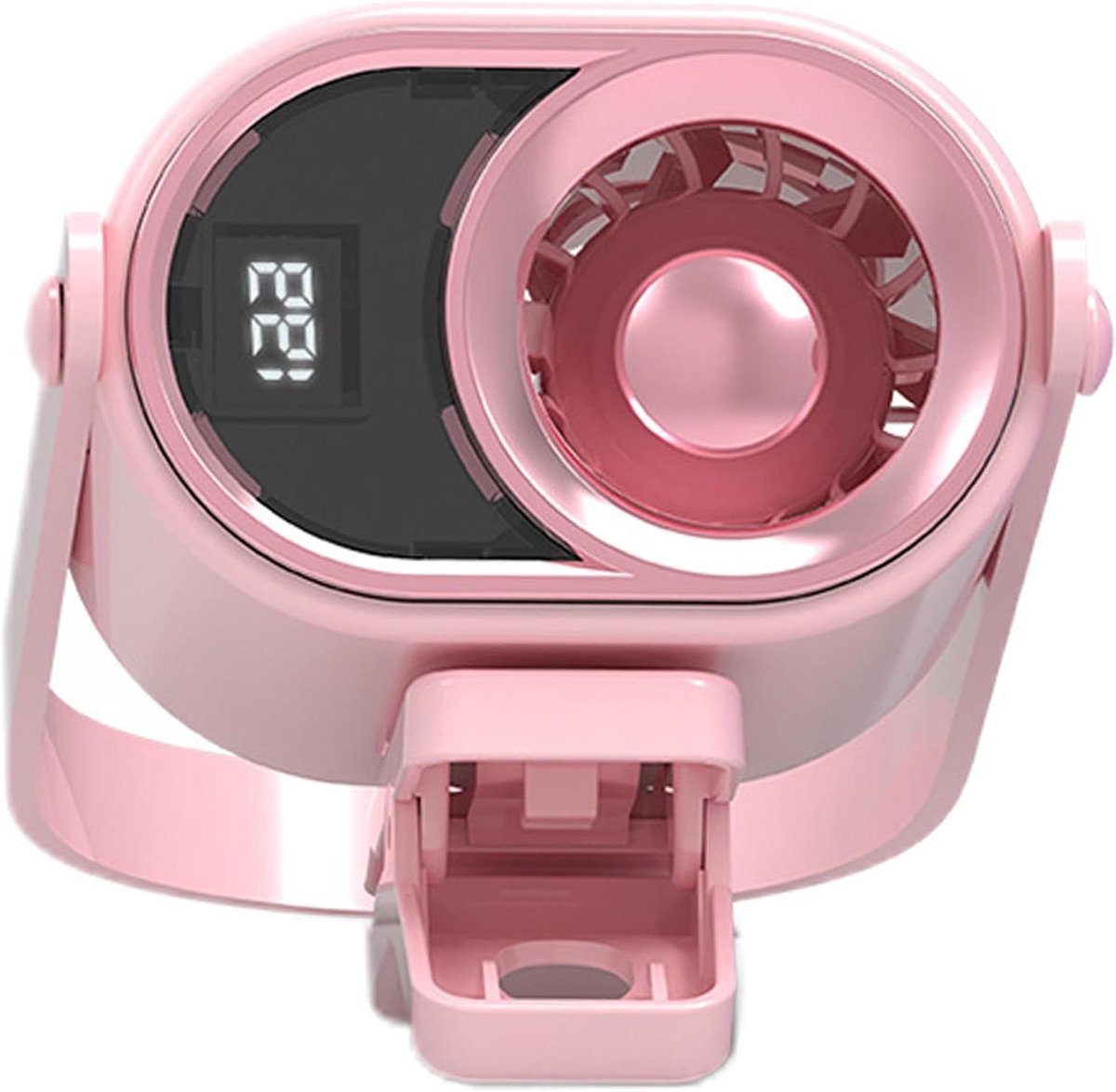 Draagbare Clip-on Ventilator - Mini Ventilator Persoonlijke Fan - Persoonlijke Koeling - 199 Snelheden Digitaal Display - Compact Formaat - Roze