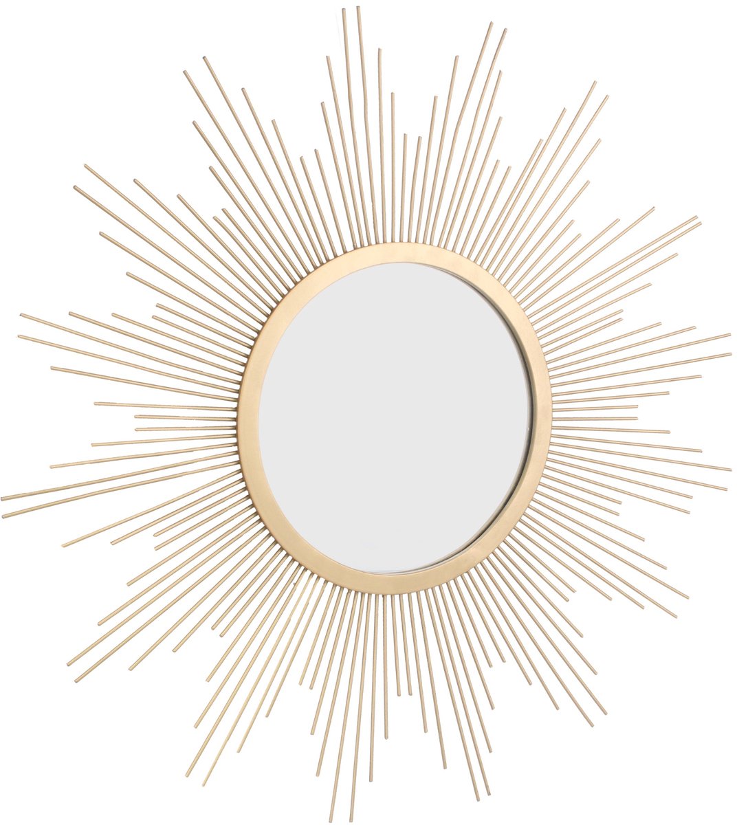 SnelShoppen - Antieke Gouden 23" Ronde Decoratieve Metaal Starburst Hangende Spiegel voor Muur - Luxe Wanddecoratie voor Woonkamer, Slaapkamer en Hal