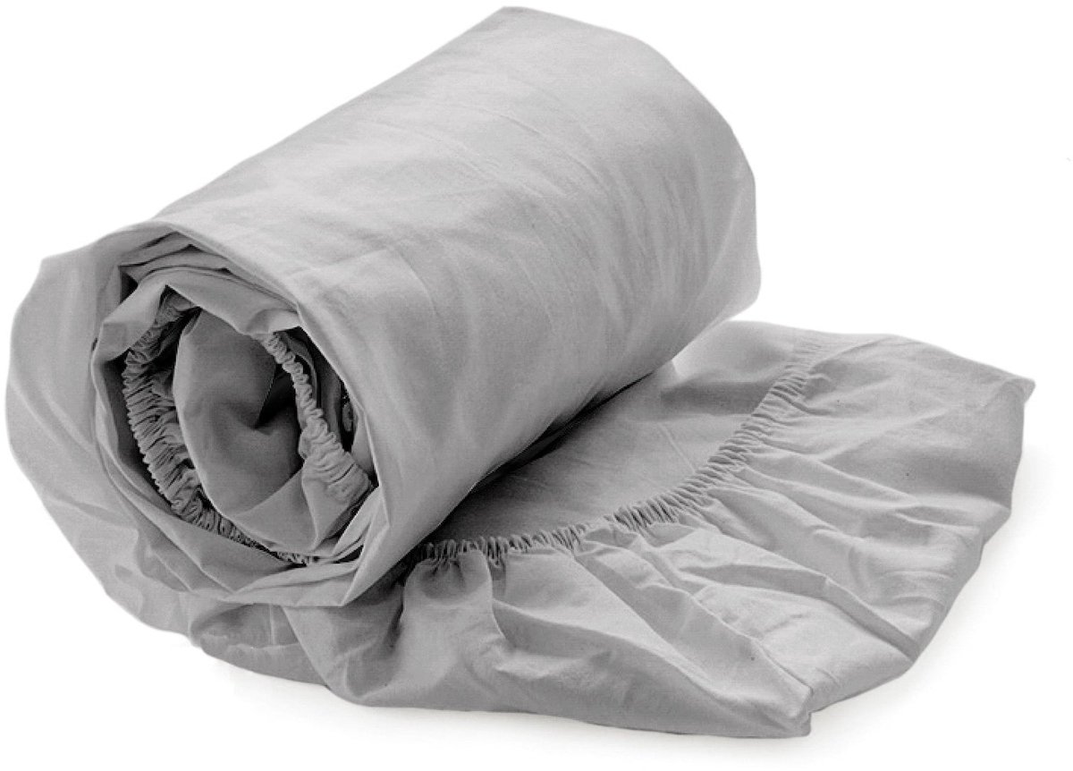 Yellow Hoeslaken Suite Mumbai - Katoen Perkal - 40cm Hoekhoogte - Vaporous Grey - 90x200 cm - 100% Katoen-Perkal - Eenpersoons