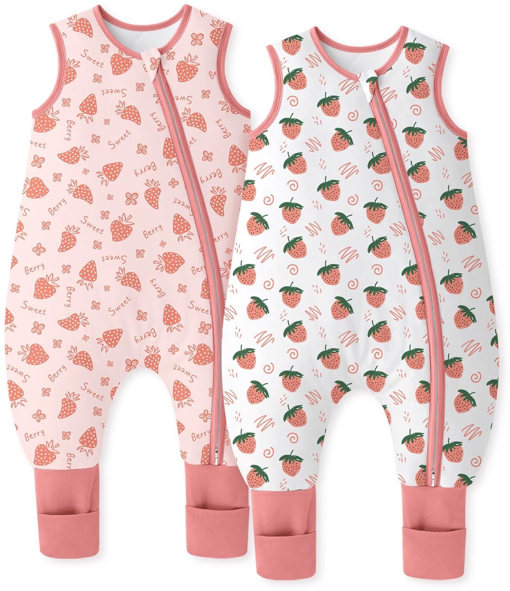 Dailygoods - Unnivoll Babyslaapzak met Voetjes - Set van 2, 1.5 voor Jongens en Meisjes