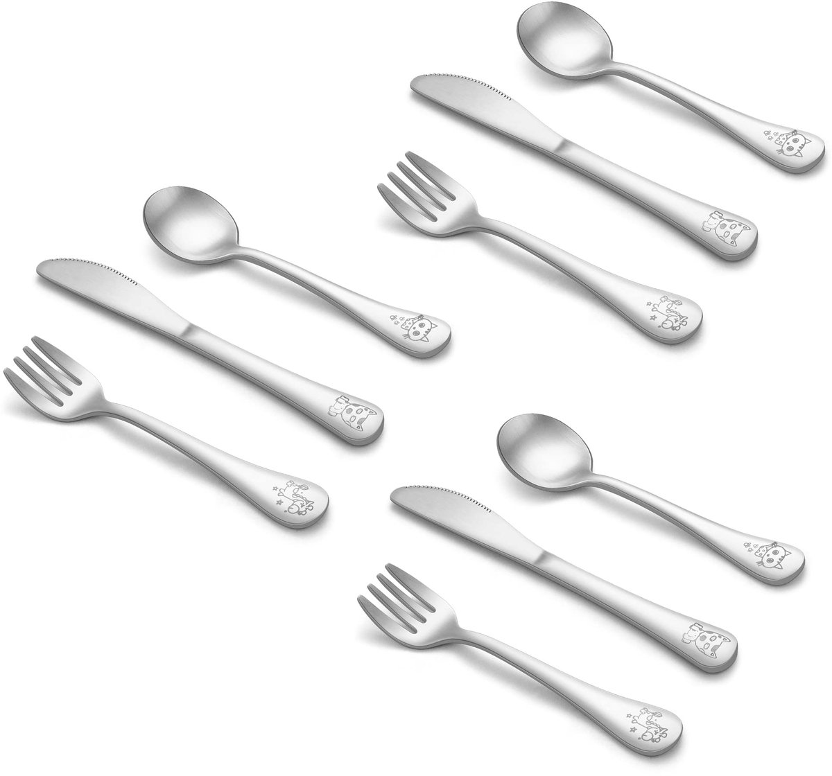 Dailygoods - Kinderen Bestek Set - 9 Delige Kindermessen, Vorken en Lepels