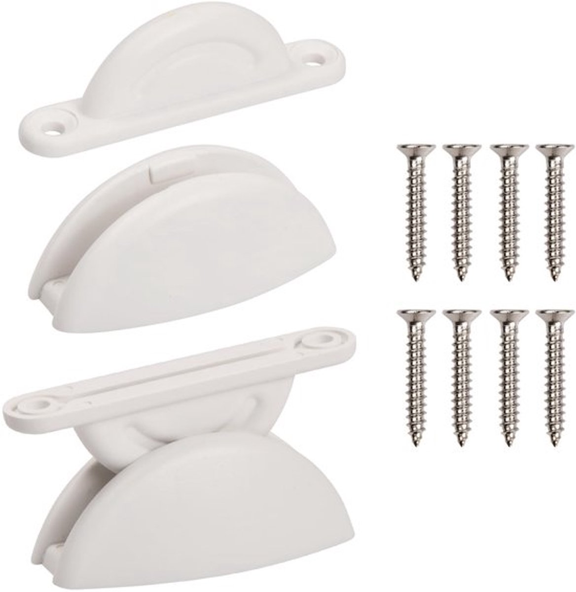 Deurvergrendeling voor Camper en Caravan - Nylon Deurstopper - 2 Stuks Wit