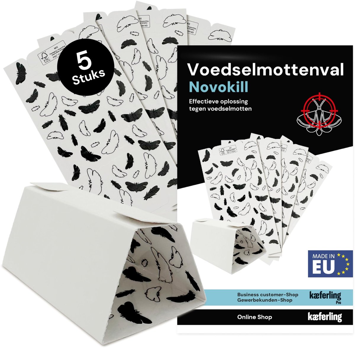 Dailygoods- Voedselmottenval Gifvrij - Feromoonval - Kleefval - Langdurige Werking 3 Maanden - Vroegtijdige Opsporing - Veilig voor Huisdieren - Ongediertebestrijding
