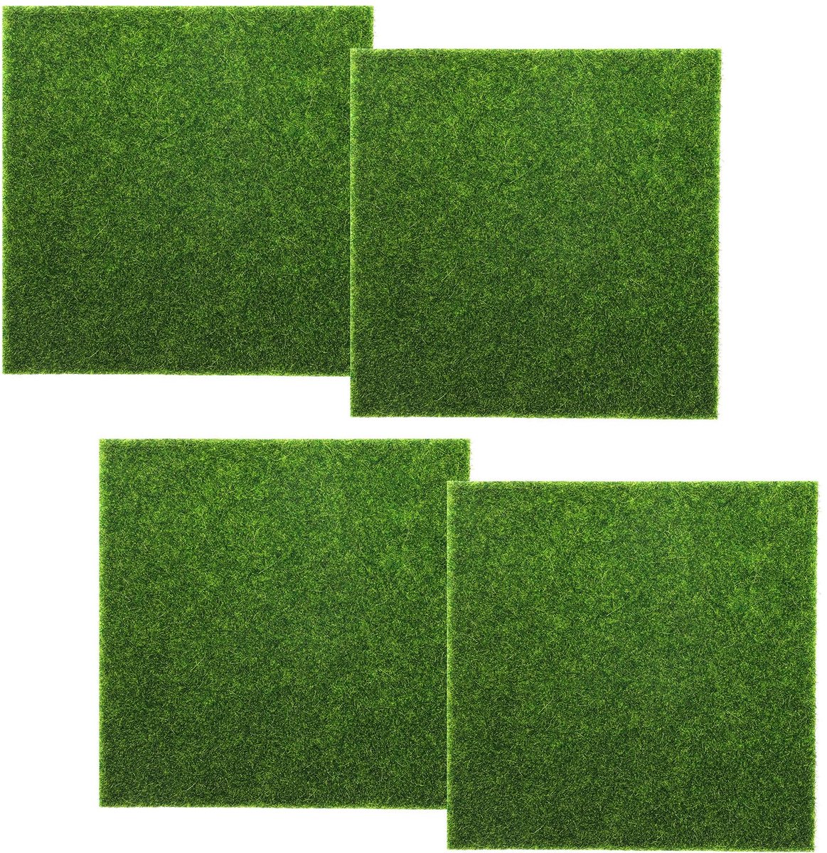 Dailygoods - 4pcs Kunstgras Miniatuur Tuin 15x15cm Tapijt voor Decoratie