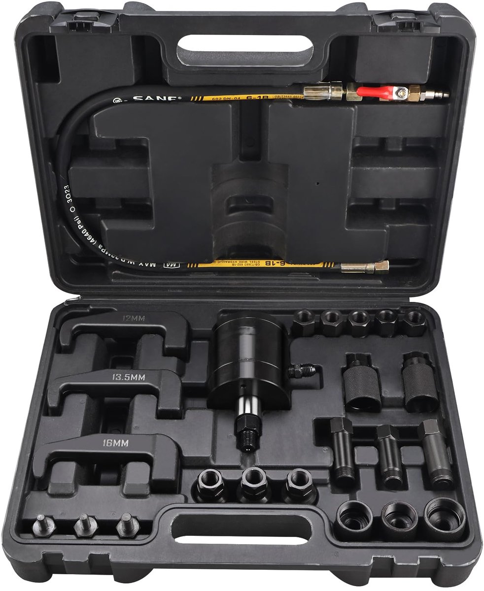 Dailygoods - 24-tlg Pneumatische Injectortrekker met 19 Adapters en 3 Verlenggereedschappen