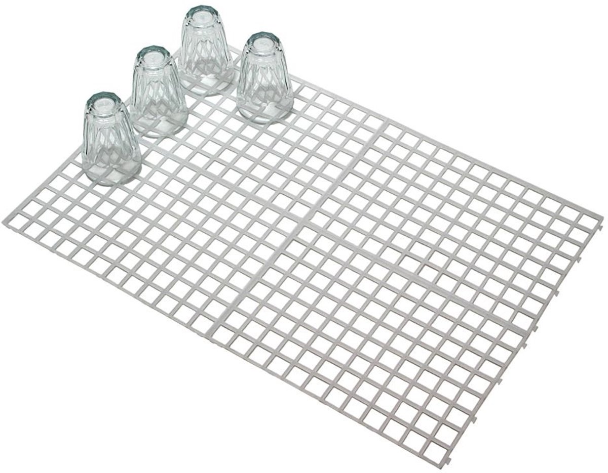 Dailygoods - Glas Droogmat 30 x 20 cm - Set van 4 Stuks - Transparant PVC