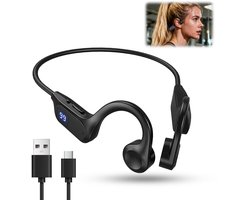 SnelShoppen - Beengeleidingshoofdtelefoon Draadloos Bluetooth V5.2, HiFi Stereo, Microfoon, HD, Waterdicht IP65, 12 Uur Loopduur, Sporthoofdtelefoon v