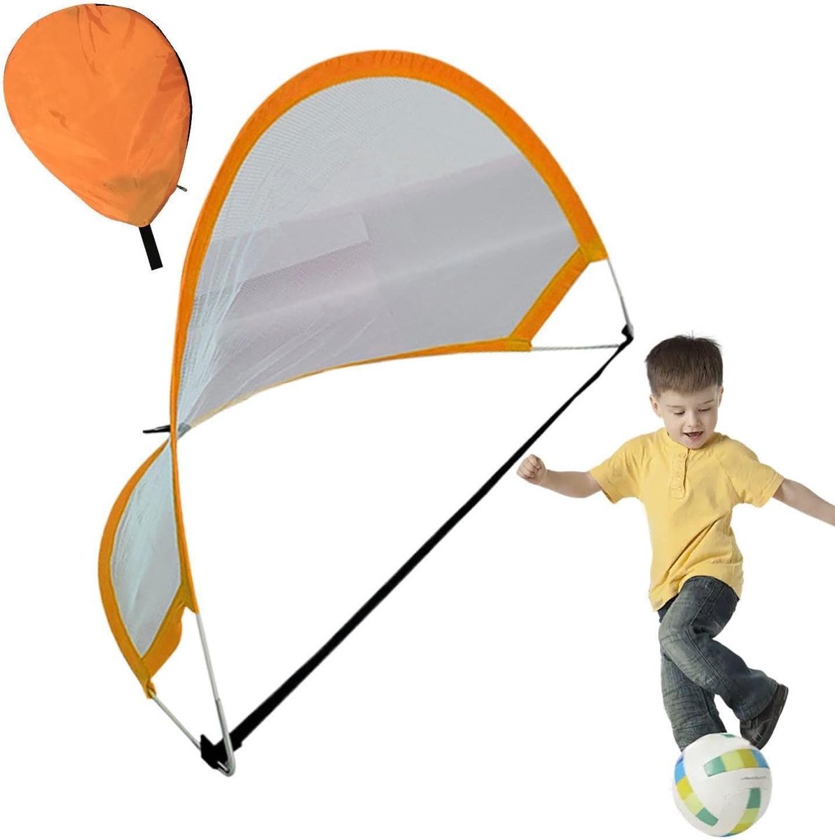 Opvouwbare Voetbaldoelen - Outdoor Voetbalnetten - Fysieke Ontwikkeling - Eenvoudig te Installeren - 82x48x48 cm - Oranje