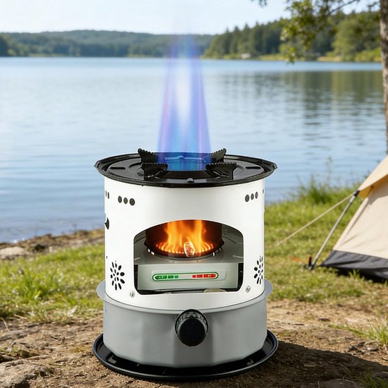 Petroleum Kachel - Campingbrander Noodkachel - Buiten Koken - Aluminiumlegering Constructie - 52 Liter - Zilver — afbeelding 2
