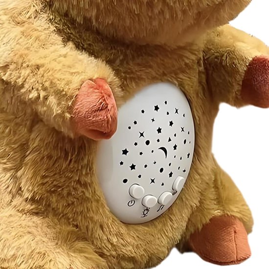 Pluche dier met projectie - Knuffelpop Slaapgezel - Ontspannen slapen - Ademend effect - 30 cm - a — afbeelding 2
