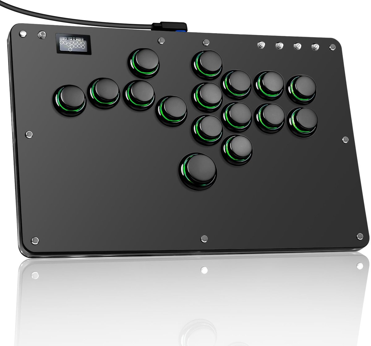 SnelShoppen - Bedrade Arcade Stick Controller voor PS4/PC/PS3/Switch/Steam - Gaming Joystick met 8 Knoppen, Ergonomisch Ontwerp, Zwart