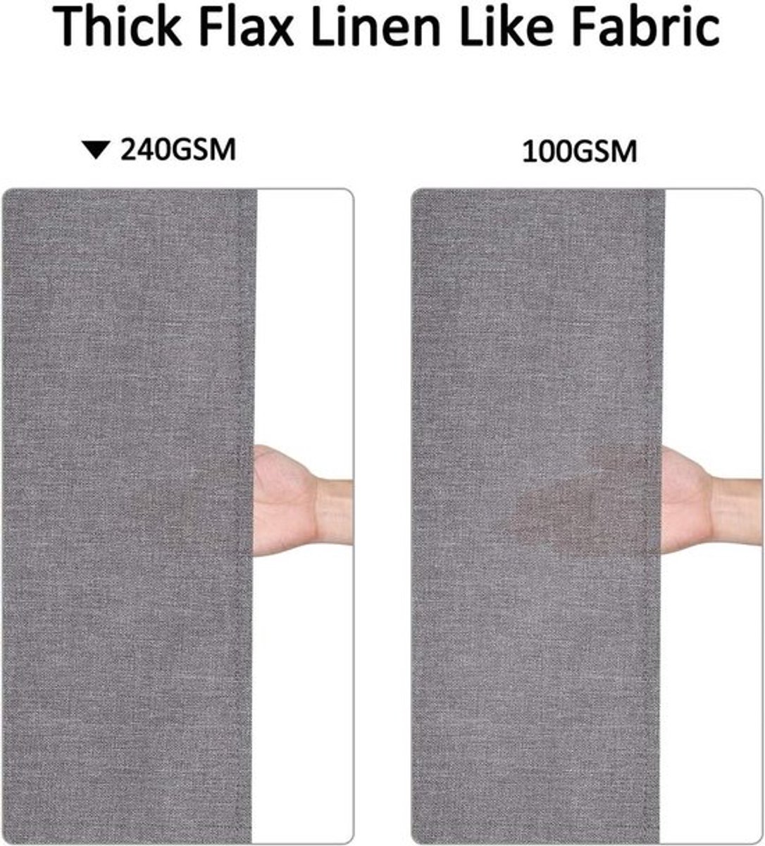 Luxe vlaslinnen douchegordijn voor badkamer, zware stof 240 g/m², grijs 80 x 180 cm