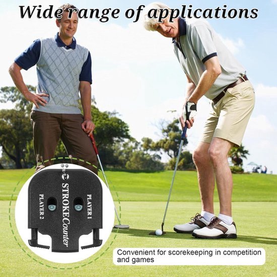 Slagtellers golf resultaatteller voor 2 spelers - Sleutelhanger - Draagbare handteller - Score tellers zwart — afbeelding 5