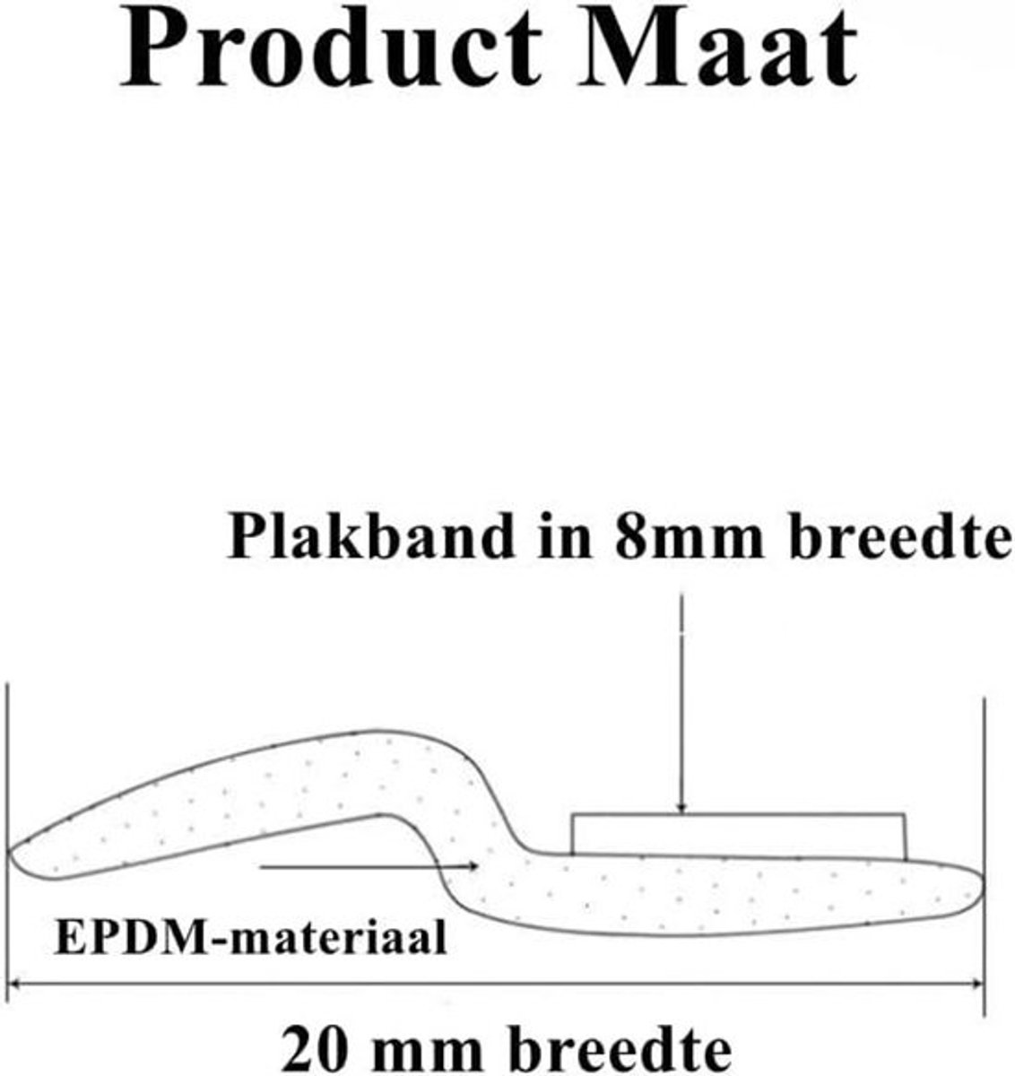 Universele Z-vormige EPDM rubberen afdichtingstape voor auto - Geluidsisolatie - 10 m - 20 mm x 2 mm