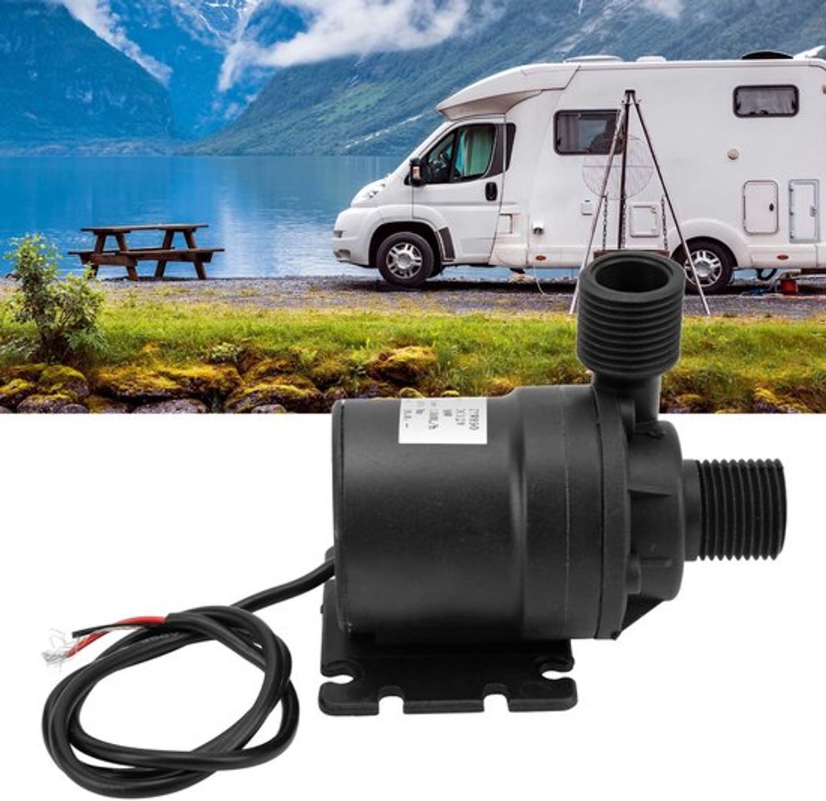 Waterpomp borstelloos 30W - Dompelpomp 12V - Hefhoogte 8m - Stroomsnelheid 1000L/H - ABS/Metaal - Kabellengte 50 cm