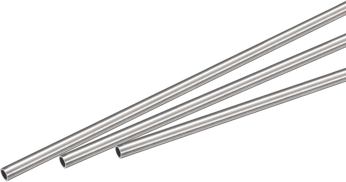 Dailygoods - 304 Rvs Capillair Buis - OD 3mm x 0.1mm - Set van 3 Stuks