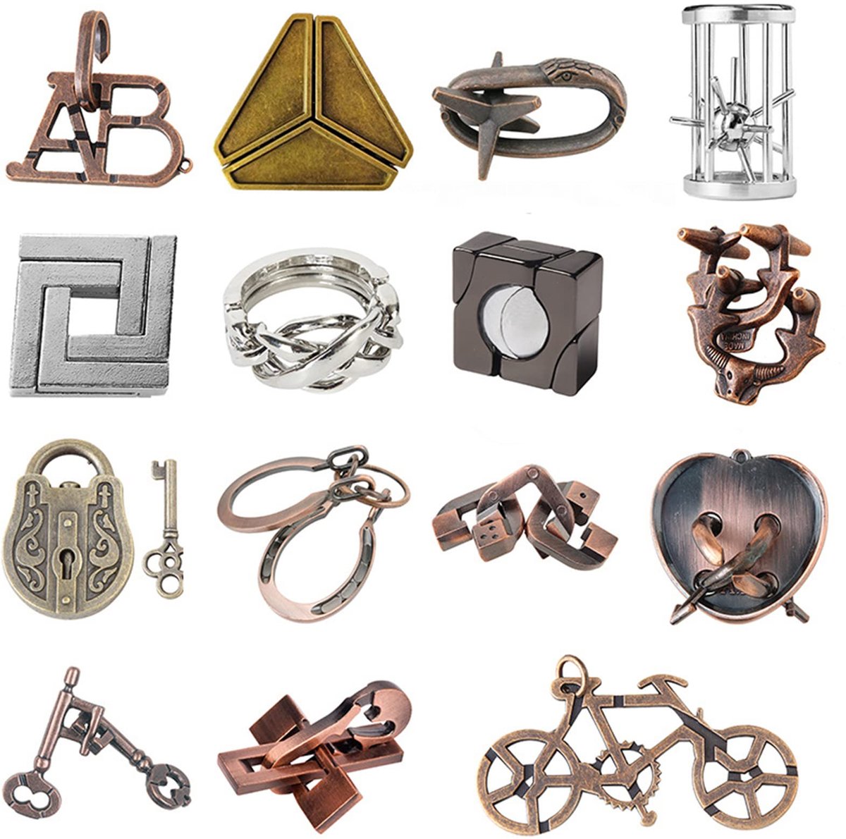 Dailygoods- Puzzel Educatief Speelgoed - Metalen Draad Puzzel - IQ Test - Brain Teaser - Duurzaam - Hoogwaardige Zinklegering