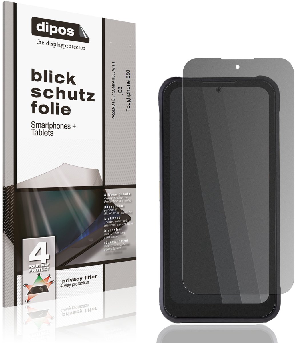 dipos – Matte Privacy Screenprotector geschikt voor JCB Toughphone E50 | Anti-Spy Beschermfolie