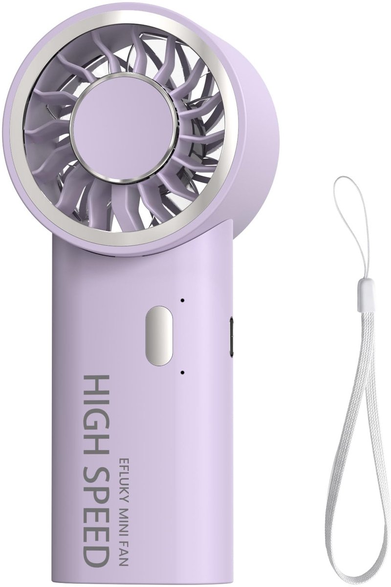 SnelShoppen - efluky Handventilator Mini, USB-oplaadbare Draagbare Ventilator met 5 Snelheden, Perfect voor Thuis, Kantoor, Slaapkamer, Outdoor, Campi