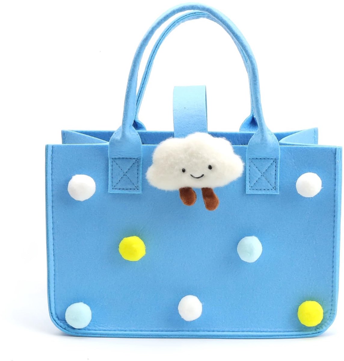 Dailygoods - Blauwe Vilten Boodschappentas - Klein en Handig met Handvat