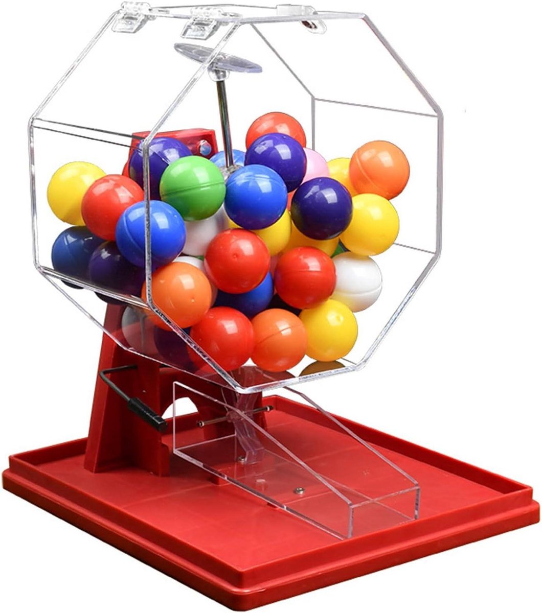 Handmatige Loterijmachine - Bingomachine Bal Kiezer - Feest Spel Entertainment - Stabiel Breed Bodemontwerp - Niet gespecificeerd - Rood