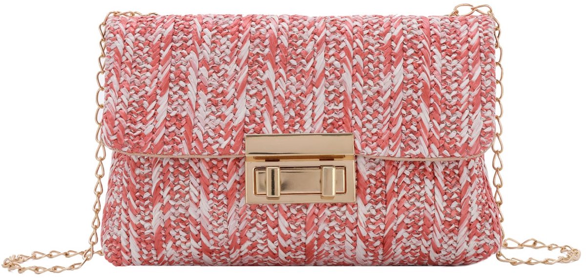 Dailygoods - Gestreepte Dames Clutch Schoudertas - Ideaal voor Zomer en Vakantie