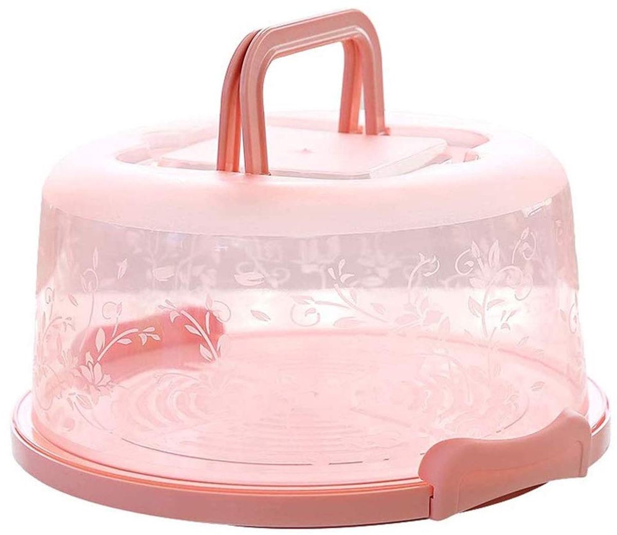 Dailygoods- Taartdrager met deksel - Ronde Taartdoos - Draagbare Cupcake Drager - Voedselconserveringsdoos - Ergonomisch Handvat - 26 x 22 x 12,5 cm