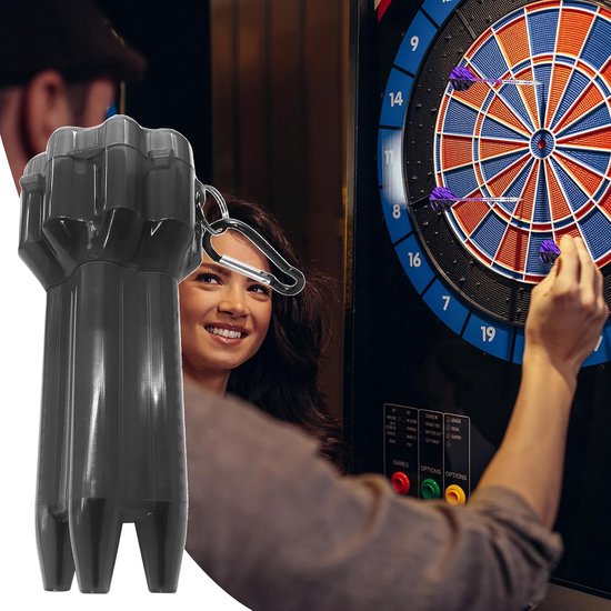 Draagbare Darten Koffer - Etui Houder - Oefenen en Spelen - Lengte Verstelbaar - Max 3 Darts - Zwart — afbeelding 4