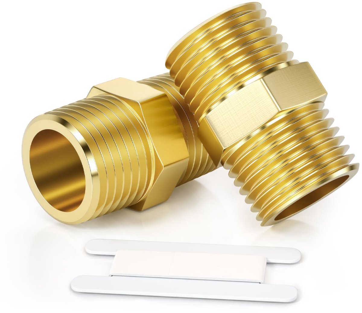 Dailygoods- Connector Messing Zeskant Verloopnippel - 3/4" Mannelijk BSP Draad - Nippels/Koppelstukken - Buis Aansluiting - Hoogwaardige Kwaliteit - 2 Stuks
