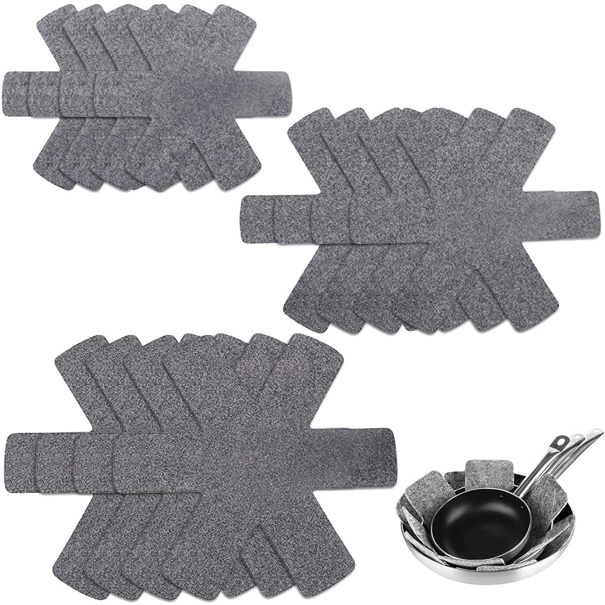 Dailygoods - 12 Pan Protectors - Bescherming tegen Krassen en Schade voor Pannen