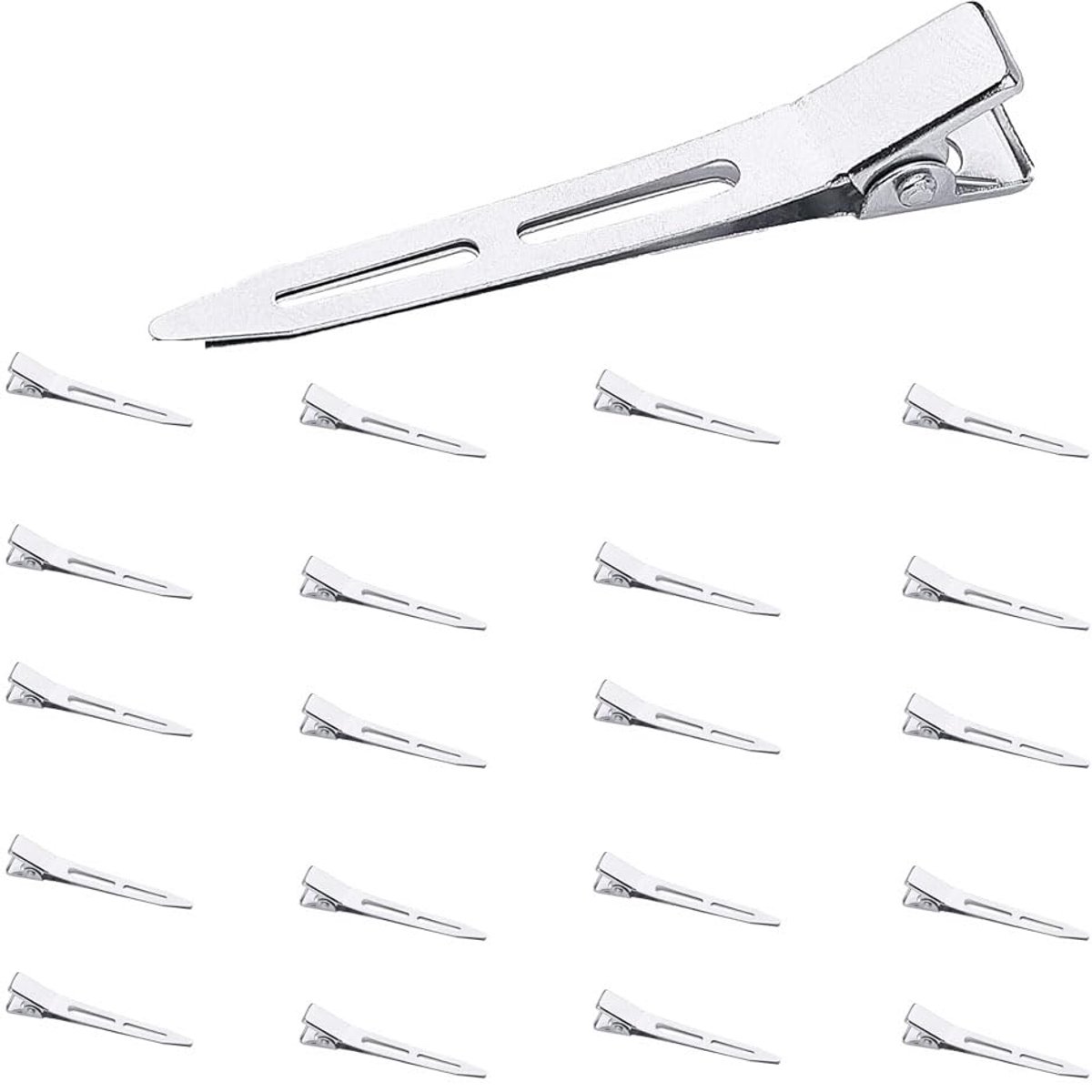 Dailygoods - 20 Stuks Zilveren Haarclips - Alligator Clips voor Haarstyling en Kapsels voor Vrouwen