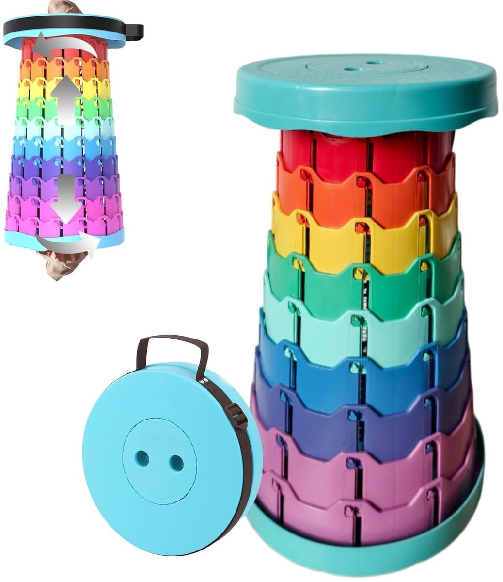 Dailygoods - Draagbare Klapkruk met Hoogteverstelling - Maximaal Draagvermogen 180 kg