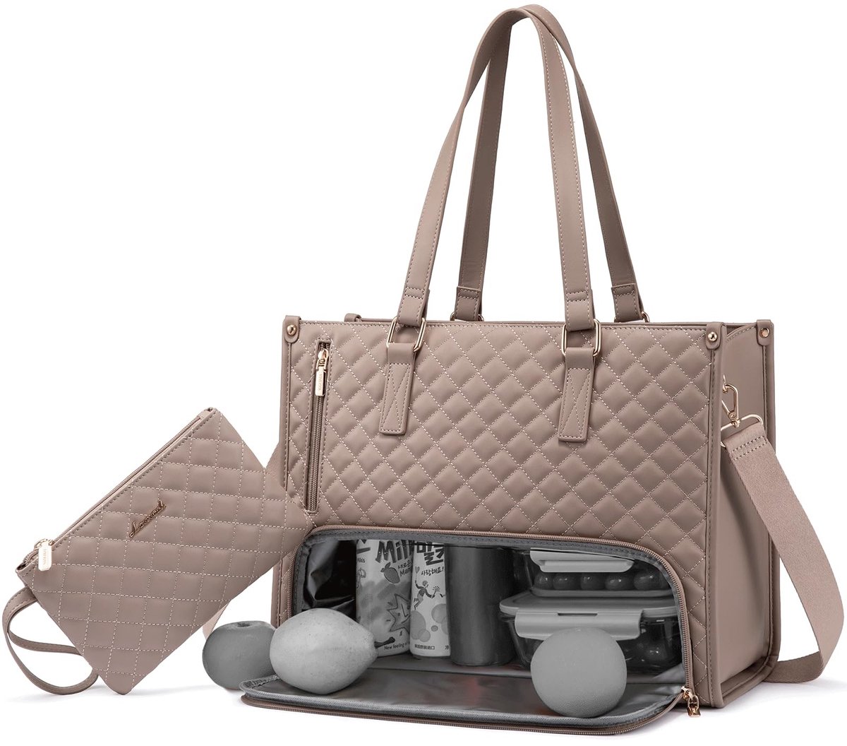 Dailygoods - Insulated Laptop Lunch Bag met Grote Capaciteit - Voor Werk en School