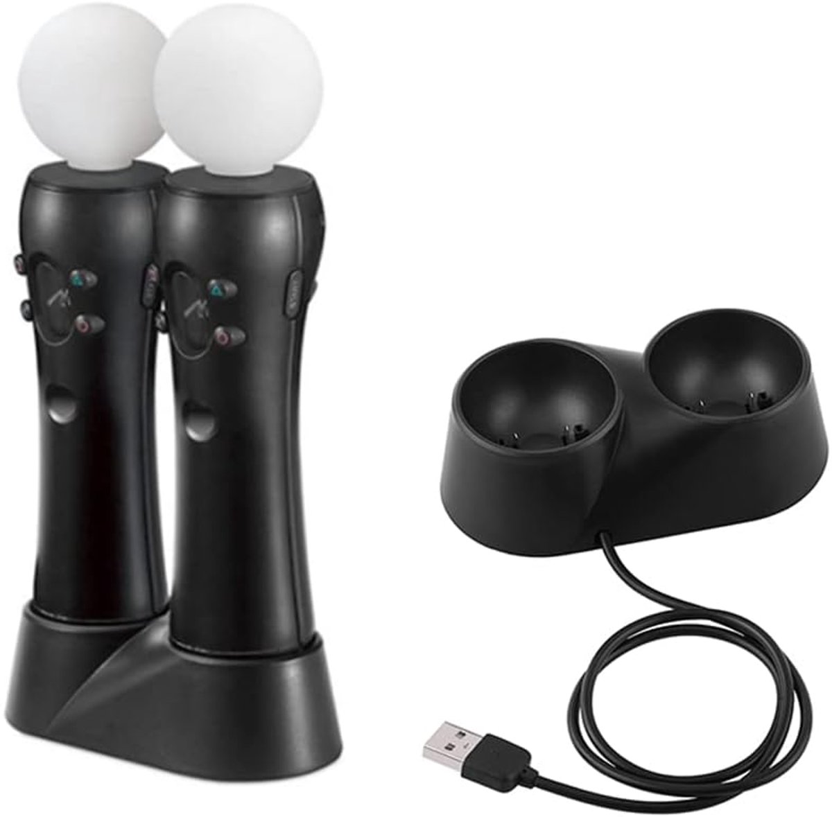 SnelShoppen - Controller Laadstation voor PS4 VR, Dual Charger Dock Stand voor PS4 VR Afstandsbedieningen, Compact en Efficiënt, USB-aansluiting, Idea