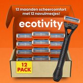 Ecotivity Luxe Scheermesjes 12x - Scheermesjes - Geschikt voor Gilette Fusion 5 Houder - Met Houder Geschikt voor Fusion 5 Scheermesjes - Voor Een Gladde Huid - 5 Blade Scheermesje - Navulmesjes - Voordeelverpakking