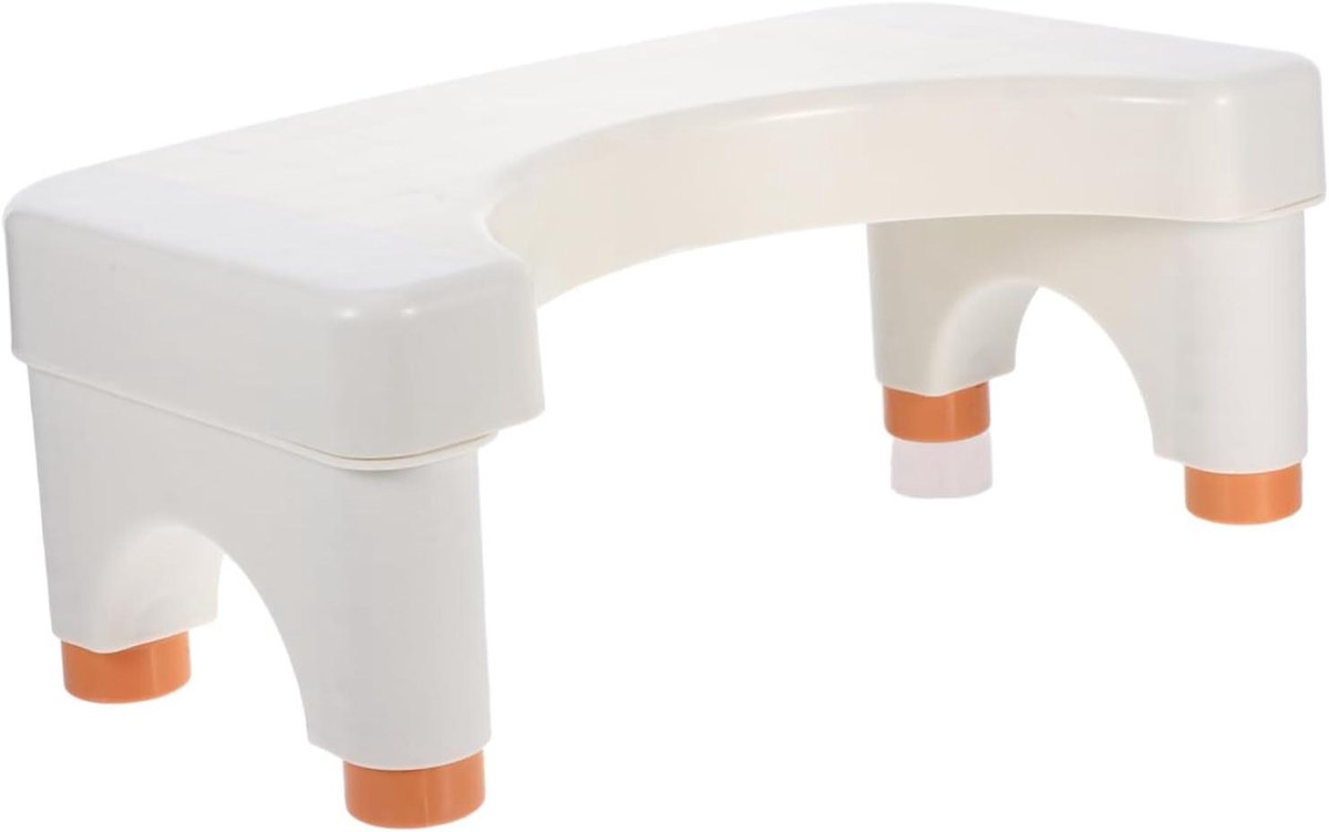 Verstelbare Toiletkruk - Voetensteun Zitje - Badkamer Comfort - Stevige Constructie - 39.5x21.5x15 cm - Wit