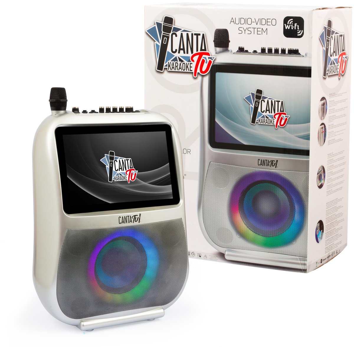 SnelShoppen - Canta TU Karaoke Draagbaar Audio- en Videosysteem met Draadloze Microfoon voor Feesten en Kinderen, Geschikt vanaf 8 Jaar, Perfect voor