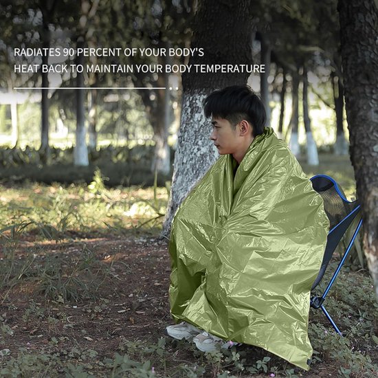 Thermo Survival Bag - Nood Slaapzak - Outdoor Bescherming - Waterdicht Lichtgewicht - 90x210cm - Legergroen van Thermo期开奖 — afbeelding 3